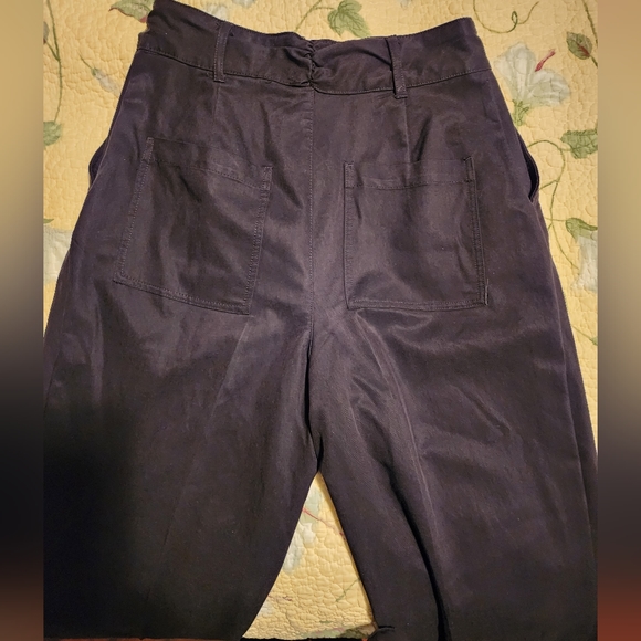 Zara BNWT Black High Waisted Trousers Straight Leg M - Picture 5 of 6